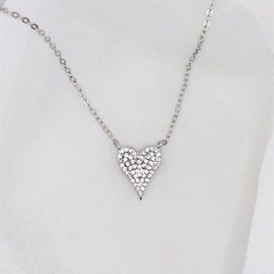 Pave Diamond Heart, Small Pave Heart Pendant